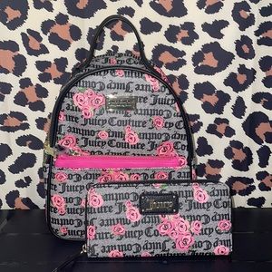 Juicy couture floral backpack with matching wallet brand new!!